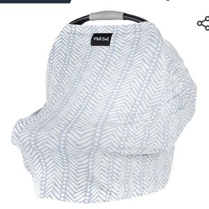 Milk Snob Original 5-in-1 Cover Breastfeeding, Baby Car Seat Grey/ Blue Chevron